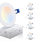 Ultra Thin 4 Inch Recessed LED Downlight Kit With 10W Dimmable Power Three Color Temperature 3000K 4000K 5000K CRI 90 Plus