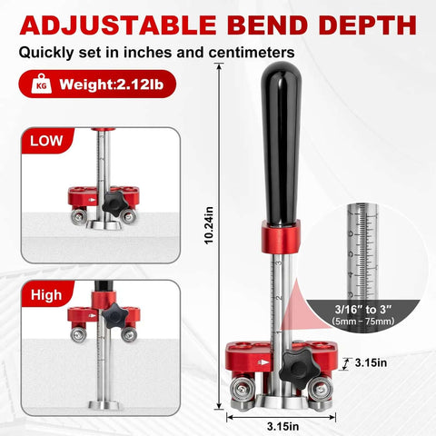 Onsite Sheet Metal Bender And Roller For Roofing Pros, 5mm to 75mm depth, easy bend range, quick setup tool with adjustable scale