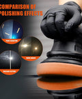 Five Pack 6.5 Inch Buffing Polishing Pads For 6 Inch 150mm Backing Plate Car Buffer Polisher Kit close-up with effects comparison.