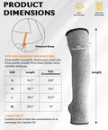 Product dimensions for cut resistant arm sleeves for work and gardening, protective arm protectors for men with thumb hole, extra large.