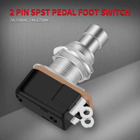2-pin SPST pedal foot switch showing detailed view of 13 Piece SPST Momentary Soft Touch Foot Switch For Guitar Effects Pedals Normally Open