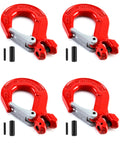 Clevis Slip Hook With Latch, 4 Pack, Five Sixteenths Of An Inch, 2470 Lbs Load Limit, Grade 80 Drop Forged Alloy Steel, Heavy Duty Tie Down