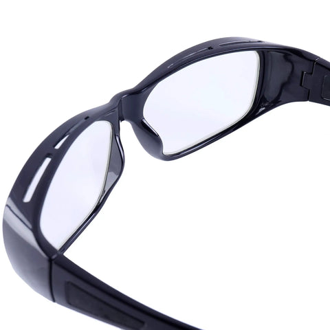 Lead Glass X-Ray Safety Glasses With 0.75mm Pb Lenses, Fog Free AR Coated Eyewear, side view of nylon frame