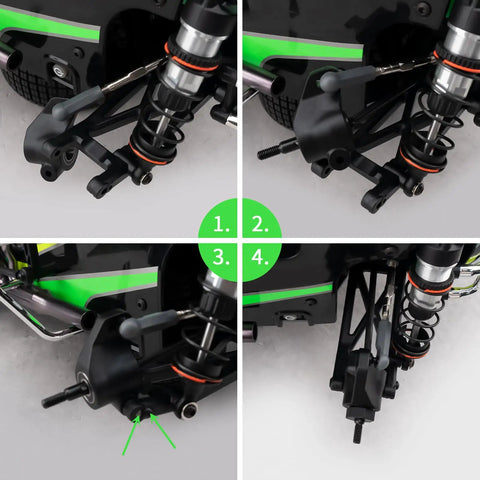 Rear Drive Shaft CVD Driveshaft Set For Losi 1/10 22S Sprint RC Car Upgrades Beefy Steel Drivetrain Components Built For Off Road Action And Smooth Power Transfer rear suspension close-up