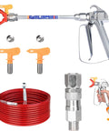Pro Grade High Pressure Airless Paint Spray Gun 3600 PSI With 517 Nozzle Tip, hose, and accessories visible