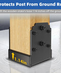 Heavy Duty 6X6 Post Base Featuring Concealed Fasteners For Smooth Kid Friendly Decks With Elevated Concrete Anchoring Support and Built Tough Steel Framing, showing 1.14 inch lift from ground