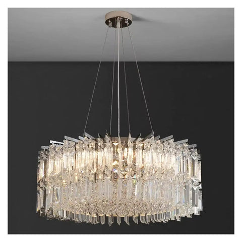 Luxury Led Ceiling Pendant Lights Home Living Dining Room Lighting Crystal Chandeliers Indoor Hanging Fixtures, for Kitchen Island with clear crystal design.