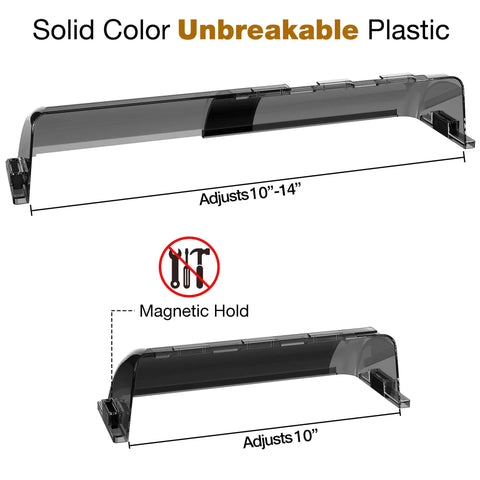 Magnetic Air Deflector for Duct Vents 10 to 14 Inch Adjustable Fits Floor Wall and Ceiling Registers in solid plastic