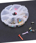 110 PCS Colorful Metal Brads Fasteners For Scrapbooking And Cardmaking, DIY Craft Decoration Kit With Split Pins and container