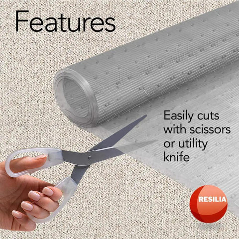 Premium Heavy Duty Floor Runner Protector For Carpeted Floors With Skid Resistant Grippers And Clear Vinyl Shield Prism Finish 27 Inch By 6 Foot Rug Protector For Busy Hallways And High Traffic Areas Made In USA