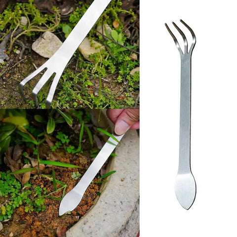 4 Pack Bonsai Rake Set Stainless Steel Root Rake Mini Kumade, soil loosening tool for bonsai and indoor plants.