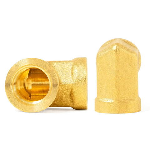 Brass Pipe Fitting 90 Degree Barstock Street Elbow Three Eighths Inch NPT Female To Three Eighths Inch NPT Female Pack Of Five