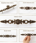 Antique Brass Cabinet Knobs And Pulls Set 5 Inch Hole Center Hollow Out Decorative Hardware for Dressers Wardrobes