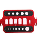 Pro Grade RC Soldering Station Jig Fixture With Ball End Remover Plus Multifunction Hex Socket Wrench Designed For XT60 XT90 Banana Plug Connectors Hustle Ready Build, red aluminum jig, compact size, multiple plug variants.