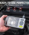Person holding Dual Lens Inspection Camera With 5 Inch IPS Screen And LED Light showing engine on display