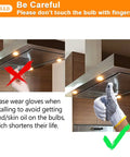 G4 Halogen Light Bulbs Replacement 20W 12V JC Type T Dimmable Bi-Pin 2700K Warm White installation with glove warning