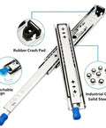 Heavy Duty Full Extension Drawer Slides With Side Mount Rails For 300mm 550mm And 1200mm Lengths featuring detachable design and steel ball bearings