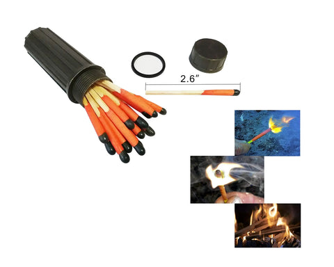 All In One Prepper Grade Survival Fire Starter Kit With 10 Magnesium Shavings Bags 20 Windproof Matches and clips of use in fire lighting