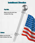 Installing Premium Aluminum Flag Pole Rings Featuring Smooth Three Sixty Rotation And Corrosion Resistant Locking Clips.