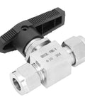 DANAIXZ 304 stainless steel needle valve, 2-way high-pressure flow control with black lever handle