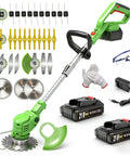 Powerful Cordless Electric Weed Wacker With Battery Power 3 In 1 Stringless Grass Trimmer Lightweight Brush Cutter And Edger
