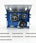 Table Saw For Woodworkers With Adjustable Vertical Blade Rugged Copper Motor And Rock Solid Aluminum Build showing internal components layout.