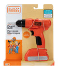 Junior Electronic Power Drill Toy For Kids With Realistic Sound And Action Pretend Play Tool For Builders on packaging