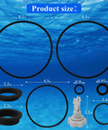 Replacement Sand Filter Pump Gasket Kit For Intex Pool Pumps 25013 O Ring Seals For Krystal Clear Systems Above Ground 266 Models Durable Valve O Ring Set Easy Leak Proof Replacement For Clean Water, black O-rings and valve gasket sizes shown
