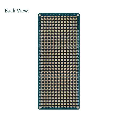 Back view of 3 Piece Solderable Breadboard Split Design Universal PCB Shield Board Double Sided With Tinned Gold Plated Holes