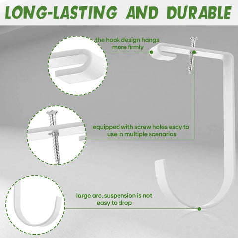 8 Pack Flat Bike Hooks For Garage Storage Elevate Overhead Racks And Wall Shelves Thickened Iron Hangers Close-up