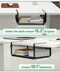 Under Desk Organizer With Heavy Duty C Clamp, Adjustable Height Keyboard And Mouse Shelf under desk with book storage