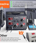 Two In One Hot Air Rework Soldering Station Kit with adjustable holder, 40W soldering iron, 700W hot air gun for electronics repair.