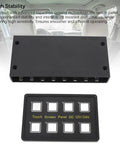 Eight Gang Touch Switch Panel LED 12V 24V IP68 Waterproof Control Box for RV Car Truck Marine Use with Capacitive Sensing Tech