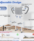 Adjustable Bed Rails For Elderly Safety Up To 400 Lb With Pocket Portable Assist Handle dimensions and design features.