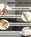 10 Pack Self Adhering Push Pull Handles ABS Plastic For Wardrobe Cabinets Drawers Instantly Improve Access Gold Finish