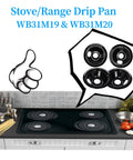 Electric Stove Drip Pan Set 8 Inch And 6 Inch Replacement Bowls WB31M19 WB31M20 2 Pack Black on a modern cooktop