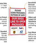 Keep Those Paws Off My Porch Package Drop Off Gate Sign With Major Courier Logos 10 By 7 Inch rust proof aluminum yard notice.