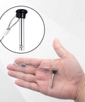 8 Pack 3/16 Inch Boat Bimini Top Quick Release Pull Pins Built To Last For Marine Rigs Beefy 316 Stainless Steel Rust Resistant Easy Install And Snap Lock Pins For Boating Gear, hand holding lanyard pin