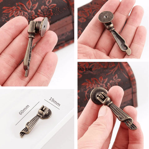 Antique Bronze Metal Drawer Cabinet Pulls 2 Pack With Screws, Single Hole Drop Handles 0.75 X 2.36 Inches, Rust Resistant Iron Furniture Knobs For Cabinets And Drawers, Vintage Style Hardware.