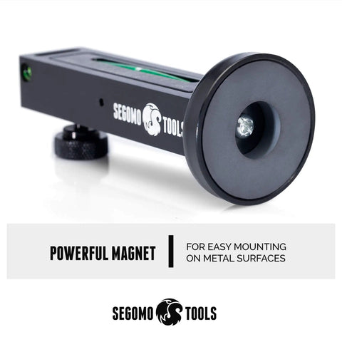 Adjustable Universal Magnetic Camber And Caster Gauge Durable Steel Build Precision Wheel Alignment Tool For Cars showing powerful magnet feature for easy metal mounting.