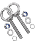 Beefy Heavy Duty Stainless Steel Eye Bolt M10x60 With Nut And Washers For Secure Rigging And Lifting Durable Eye Screw Hook Weather Resistant Hardware For Industrial Home And Workshop Use, set with nuts and washers