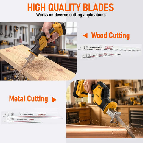 Cordless Reciprocating Saw Tool Only, 20V Max Battery Compatible, Includes 4 Blades for Wood and Metal Cutting, Battery Not Included
