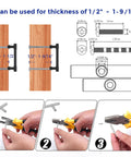Instructions and tools for installing 10 Pack Matte Black Kitchen Cabinet Handles With Three Inch Hole Center Solid Zinc Alloy Dresser Drawer Pulls.