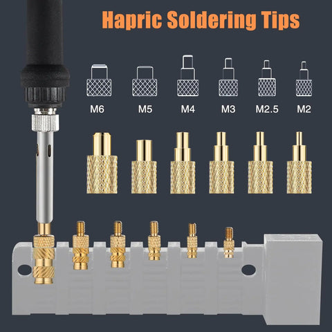 Threaded Inserts for Plastic Kit With Heat Set Inserts And Tips 300 M2 To M6 Brass Knurled Nuts Soldering Iron Tips Easy DIY 3D Printing And Repair Tool Set