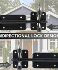 Heavy Duty Gate Latch 8 Pack Self Locking Cable Pull Fence Locks For Wood Or Steel Doors with Bidirectional Lock Design.