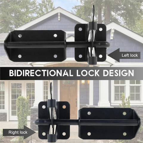 Heavy Duty Gate Latch 8 Pack Self Locking Cable Pull Fence Locks For Wood Or Steel Doors with Bidirectional Lock Design.