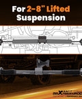 Dual Steering Stabilizer For Ford F 250 F 350 Super Duty 4WD Lifted Trucks, 2 To 8 Inch Lift, G1 Version, heavy-duty steel body