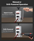 Heavy Duty Wire Stripper Machine with hand crank and drill powered modes stripping copper cable from 0.06 to 1.18 inches.