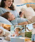 Children enjoying a Totally Kid Friendly Bluetooth MP3 Player For Kids With 32GB Storage in various settings, durable compact design.
