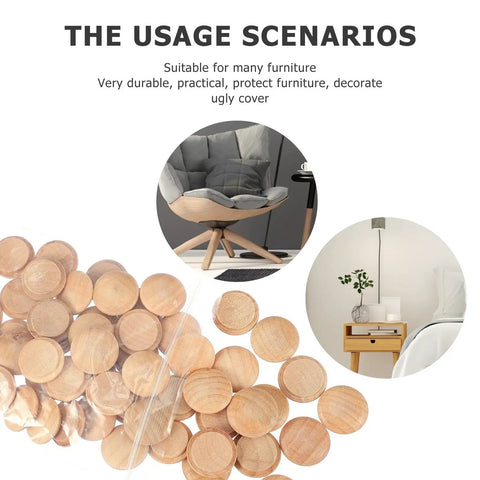 Usage of Wooden Screw Hole Plugs For Furniture Easy Install No Fuss Decorative Covers 50 Pack shown in furniture decor